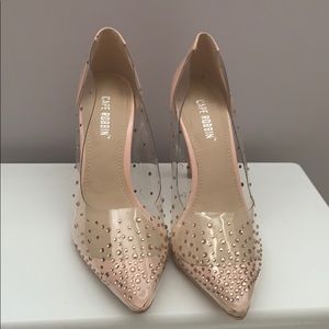 Sparkly clear heels